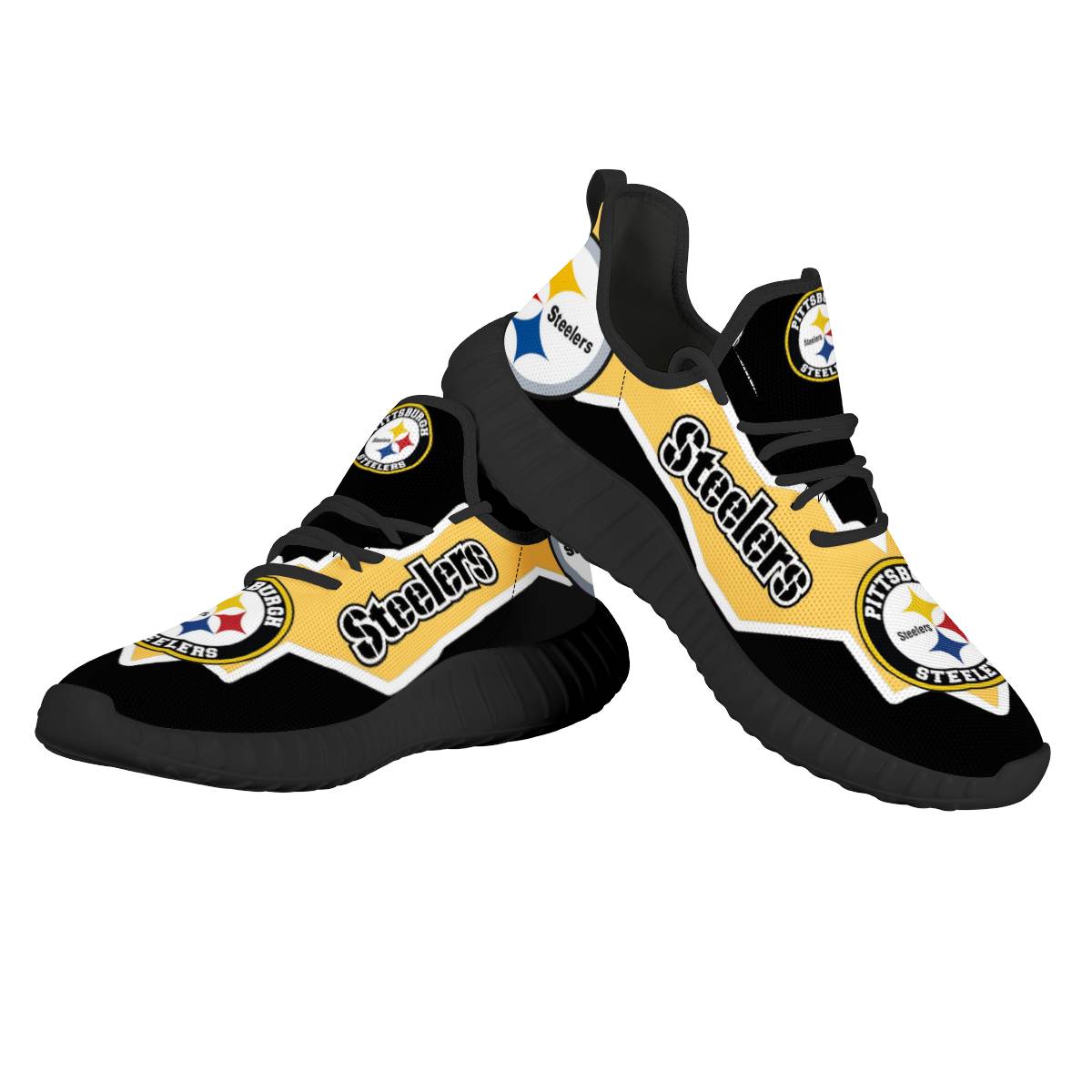 Men's Pittsburgh Steelers Mesh Knit Sneakers/Shoes 016 Men's Pittsburgh Steelers Mesh Knit Sneakers/Shoes 016